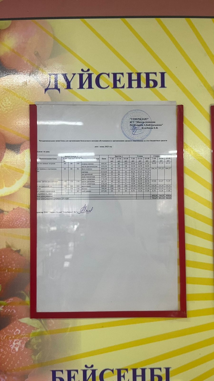 02.10.2023 Ыстық тамақ ас мәзірі бойынша